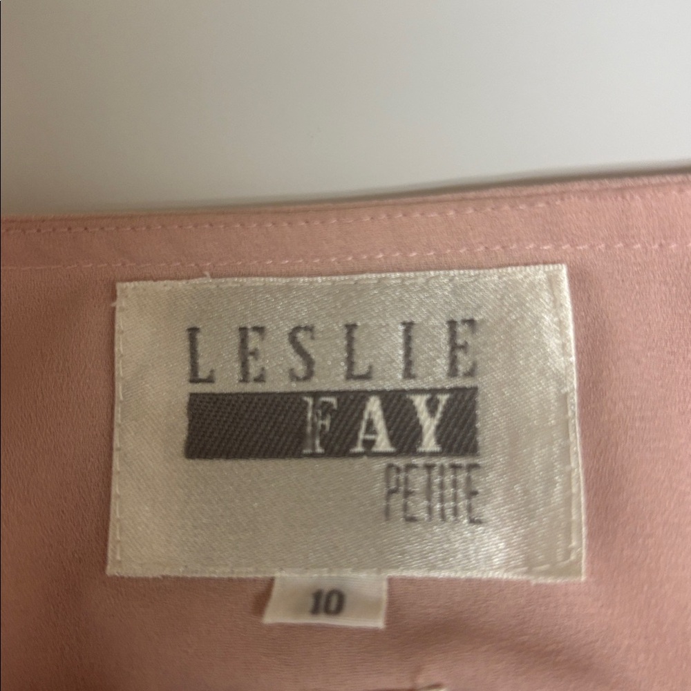 Leslie Fay Petite Pink Blush Long Sleeve Dress Size 10 - Picture 3 of 7